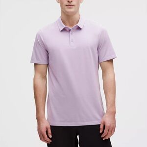 NWOT Lululemon Evolution Short-Sleeve Polo Shirt Heathered Faint Lavender XXL